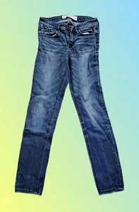 Abercrombie & Fitch JEANS Womens Junior 00 W24 🌸 Blue SLIM Stretch Denim 🌼 EUC - Picture 1 of 7