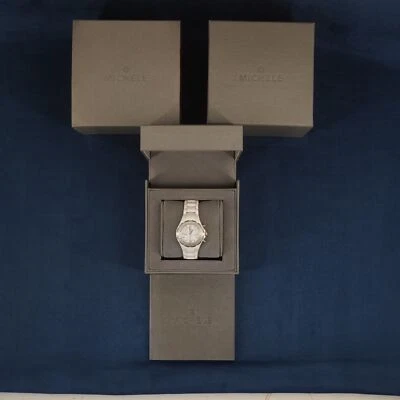 Michele Tahitian Diamond White Ceramic & Stainless Chrono. MWW12000001 w/ Box - Image 1 of 4