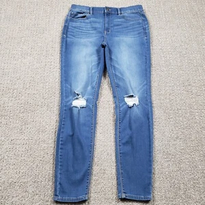 Mudd Jeans Womens 13 Blue Mid Rise Skinny FLX Stretch Denim Distressed 32x28 - Picture 1 of 15