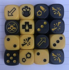 Necromunda Underhive dice set yellow black