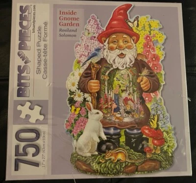 "Rompecabezas con forma de 750 piezas BITS AND PIECES INTERIOR JARDÍN GNOMO 17""X27"" sellado" Foto 1 de 3