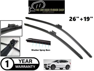 Fit VOLVO XC60 2017-2025 Front Set Windscreen Wiper Blades Spray Bars Heated New - Picture 1 of 16