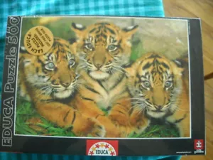 Educa 500 Piece Jigsaw Puzzle #15965 Tiger Cubs New Factory Sealed - Picture 1 of 6