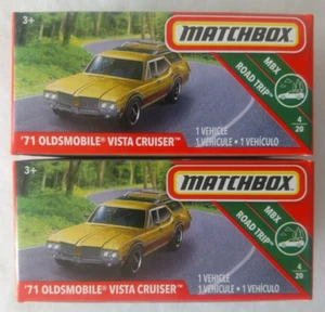2019 MATCHBOX POWER GRABS '71 OLDSMOBILE VISTA CRUISER LOT OF 2 MBX ROAD TRIP - Picture 1 of 2