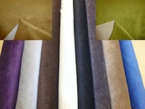 Plain Velvet Style Fabric ideal for Upholstery Curtain Cushions Beds - NAPLES - Picture 1 of 87