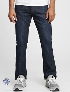 NEW NWT Mens GAP Denim Stretch Slim Fit Jeans Soft Jade Green 5-Pocket 34x30 *E9