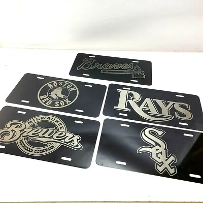 You pick MLB Baseball Aluminum Etched License Plate Laser Car front tag sign - Image 1 of 4