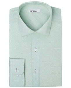 Bar III Men's Slim-Fit Stretch Organic Cotton Link-Print Dress Shirt Mint Medium - Picture 1 of 6