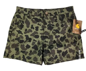 Carhartt Shorts Girls Size 12 Original Fit Camoflauge Country Cottagecore New  - Picture 1 of 4