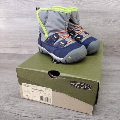 Keen Peek-A-Boot Vestido Azul/Guacamayo Botas de Nieve 5 US Tots Bebé Niño Pequeño Nuevo en Caja Foto 1 de 4
