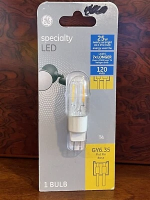 GE Specialty LED 25 Watt EQ T4 Soft White ~ Light Bulb ~GY6.35 Flat Pin Base 25w - Image 1 of 2