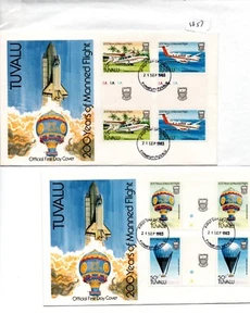 TUVALU - FIRST DAY COVER - FDC - (1857) 1983 200 yrs manned flight - 2 covers. - Picture 1 of 1