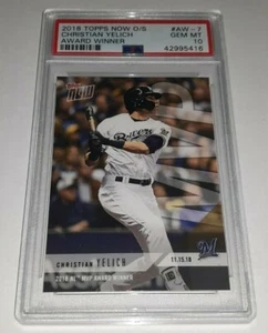 2018 Topps Now O/S #AW-7 Christian Yelich MVP Award Winner Card Graded PSA 10 - Picture 1 of 2