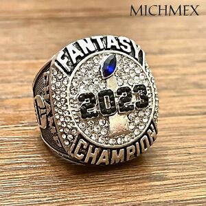 2023 Fantasy Football Championship Ring Silver FFL Trophy Size 8-14