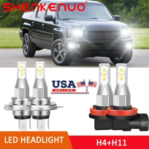 For Honda Ridgeline 2006-2014 LED Dual Beam Headlight+Fog Light Bulbs Kits US - Picture 1 of 12