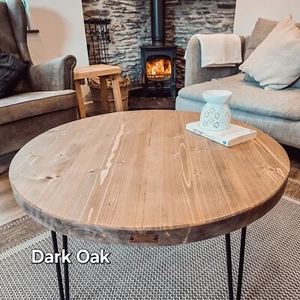 Round Coffee Table / Rustic Solid Wood / Timber Round Coffee Table / Handmade - Picture 1 of 9