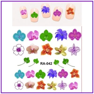 Nail Art Wasser Transfer Sticker Orchidee Blume Aufkleber Maniküre Deko - Bild 1 von 14
