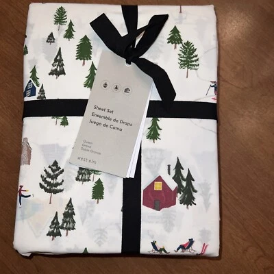 West Elm Winter Lodge Queen Sheet Set Percale  - Image 1 of 4