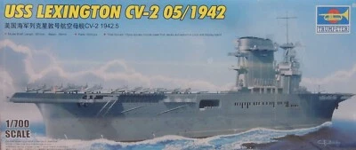 WWII USS LEXINGTON CV-2 AIRCRAFT CARRIER TRUMPETER 1:700 PLASTIC MODEL SHIP KIT - Image 1 of 3