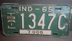 De colección 1965 In Placa de matrícula Indiana State Remolque Licencia Hombre Cueva Decoración Verde - Imagen 1 de 4