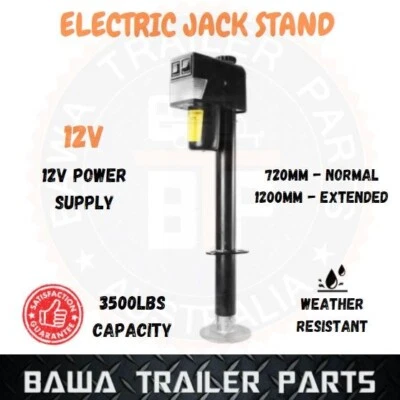 ELECTRIC JACK STAND WHEEL 12V 1587KG CARAVAN TRAILER BOAT STABILIZER LEG HD - image 1 of 2
