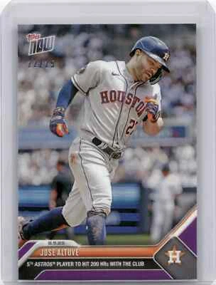 🟪 JOSE ALTUVE 200th Home Run PURPLE Parallel 22/25 Astros 2023 Topps Now #658 - Image 1 of 2