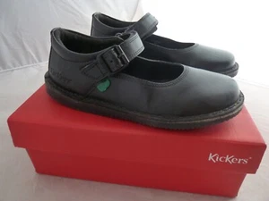 Kickers Mädchen Schuhe schwarz Kinder Schule Leder Kopi MJ Größe 33 - 1 UK - Bild 1 von 8
