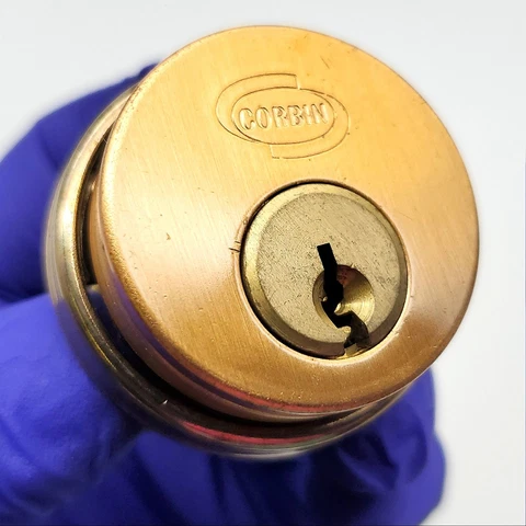 Corbin 5253 Mortise Cylinder Lock Satin Bronze 1-1/4" Length 59A1 Keyway NOS Cover