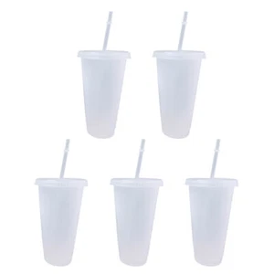 5pcs 500ml/700ml Straw Cup Food Grade Comfortable to Grip Water Straw Cup - Picture 1 of 10