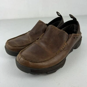 OluKai NA’I WP Brown Leather Waterproof Slip On Shoes Mens Sz 8 M 10336-FX63 - Picture 1 of 7