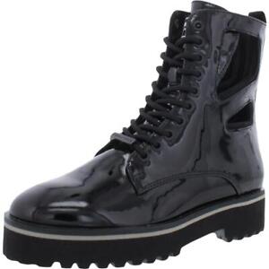 Kendall + Kylie Langmore Women's Patent Lace-Up Combat Boot Color Black Size 6