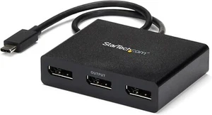 StarTech.com USB-C to DisplayPort Adaptor 4K 30Hz 3-Port MST Hub- RRP: £105.80 - Picture 1 of 3