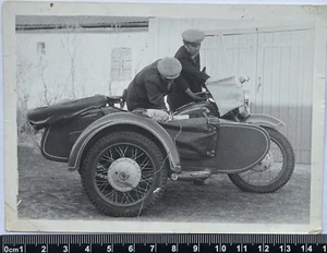 Two Affectionate Handsome Young Men Attractive Guys Cute Male Old Motorcycle - Picture 1 of 3