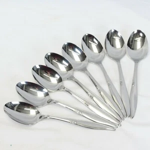 Kenwood Forever Rose Oval Soup Spoons 6 5/8" Stainless Lot of 8 - Picture 1 of 7