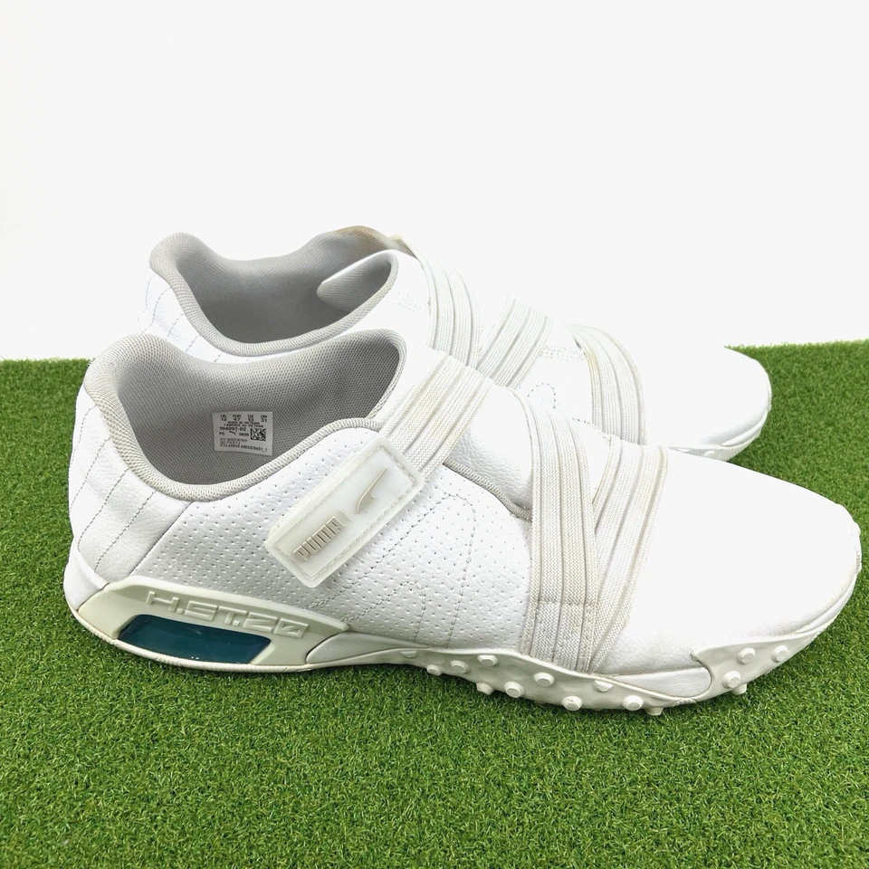 彪马 H.St.20 男式白色皮革运动鞋 13 码肩带闭合休闲 194097-02 — 第 1/4 张图片