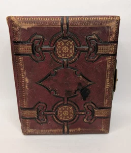 Antique Tooled Leather Photo Album with Photos - Bild 1 von 21