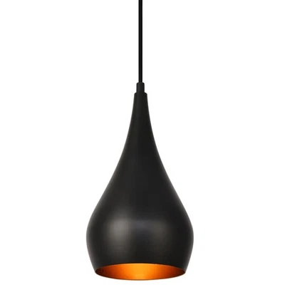 Elegant Lighting LDPD2001 Nora 6"W Pendant - Black - Image 1 of 4