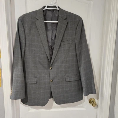 Chaqueta Blazer Para Hombres Chaps Azul Gris Cuadros 48L Abrigo Deportivo Clásico Negocios  Foto 1 de 4