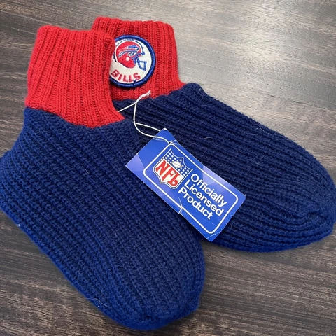 VINTAGE NFL Buffalo Bills TUBE SOCKS Slipper NFL Size 9-11 90s Golf Club Covers Cover