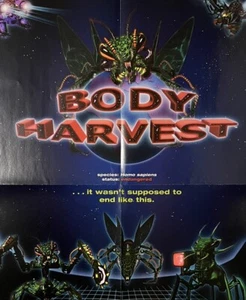 VTG 1998 Body Harvest Video Game DEBUT Original N64 Poster Art 27x51cm EGM 112 - Picture 1 of 3
