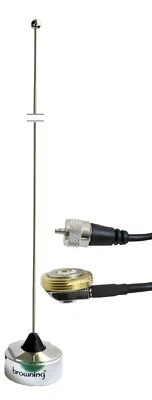 VHF Antenna Enclosed Shielded Hole Mount PL259 Icom Kenwood Vertex Mobile Radio - Image 1 of 3