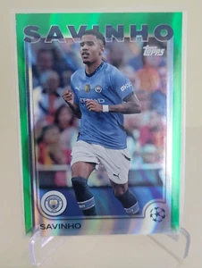 2024-25 TOPPS UEFA CLUB COMPETITIONS SAVINHO GREEN FLOWFRACTOR #56 - Picture 1 of 2