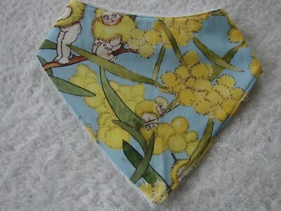 Gumnut Babies Blue Bandana Dribble Bibs Cotton Front Towelling Back Handmade - image 1 of 2