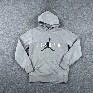 Jordan Hoodie Youth L (12-13) Gray Long Sleeve Pullover Jumpman Graphic Boys - Picture 1 of 10