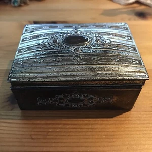 Silver Plated Box CMCWARE "Made In Occupied Japan" Trinket Jewelry Box - Picture 1 of 8