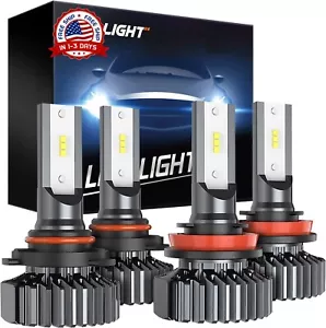9005 H11/H9/H8 Combo LED Faros Altos y Bajos Kit de Bombillas Super Brillante - Picture 1 of 8