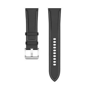 Bracelet Cuir pour Galaxy Watch 4 Watch 3 41mm Huawei Watch GT 3 GT 2 42mm Noir - Photo 1/6