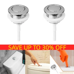Toilet Button Bathroom Replacement Tank Circular Valve Single Flush Buttons AU - Picture 1 of 12