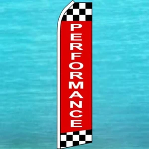 PERFORMANCE FLUTTER FLAG Tall Automotive Advertising Feather Swooper Banner Sign - Picture 1 of 5