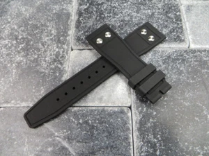 Nuevo 22mm IWC Correa de Goma Negra Banda de Reloj de Buzo con Remache para GRAN PILOTO - Imagen 1 de 6